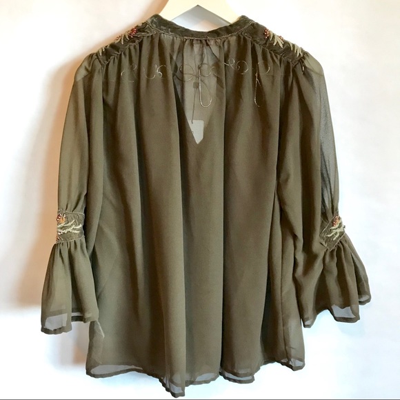 NWT CAROLINA BELLE Boho Embroidered Blouse - Picture 6 of 8